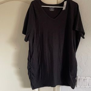 Lane Bryant runched sides  black t- shirt